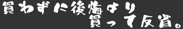 買わずに後悔より買って反省